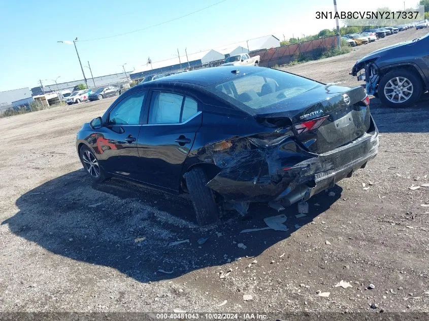 2022 Nissan Sentra Sv Xtronic Cvt VIN: 3N1AB8CV5NY217337 Lot: 40481043