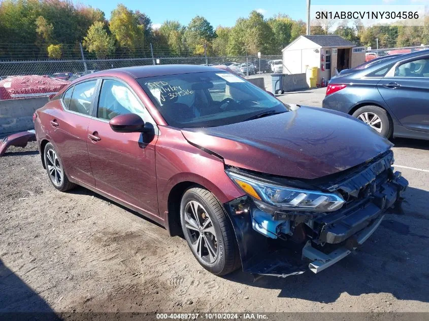 2022 Nissan Sentra Sv Xtronic Cvt VIN: 3N1AB8CV1NY304586 Lot: 40489737