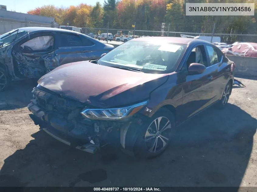 2022 Nissan Sentra Sv Xtronic Cvt VIN: 3N1AB8CV1NY304586 Lot: 40489737