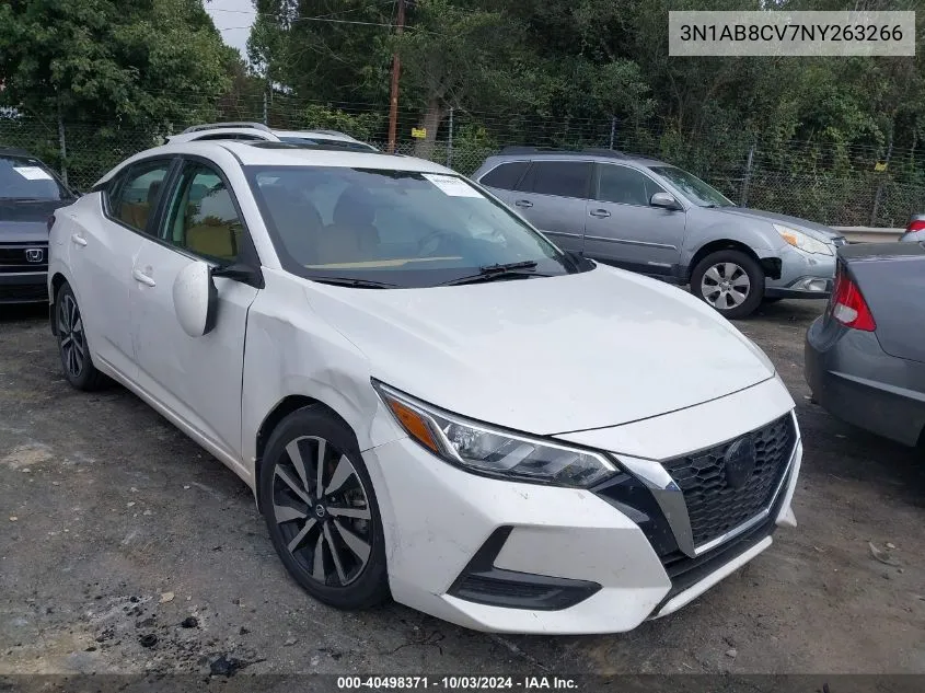 2022 Nissan Sentra Sv Xtronic Cvt VIN: 3N1AB8CV7NY263266 Lot: 40498371