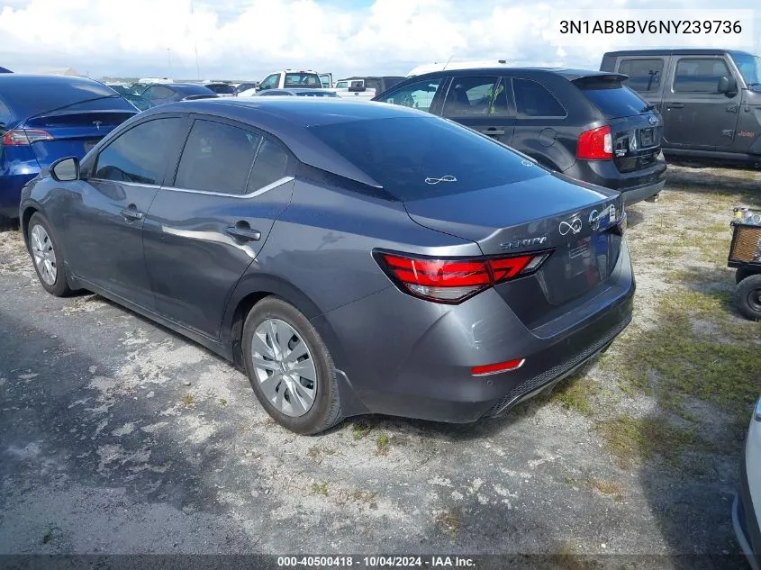 2022 Nissan Sentra S VIN: 3N1AB8BV6NY239736 Lot: 40500418