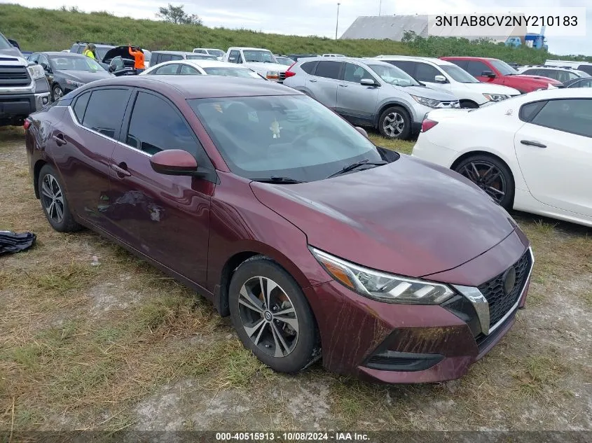 2022 Nissan Sentra Sv VIN: 3N1AB8CV2NY210183 Lot: 40515913