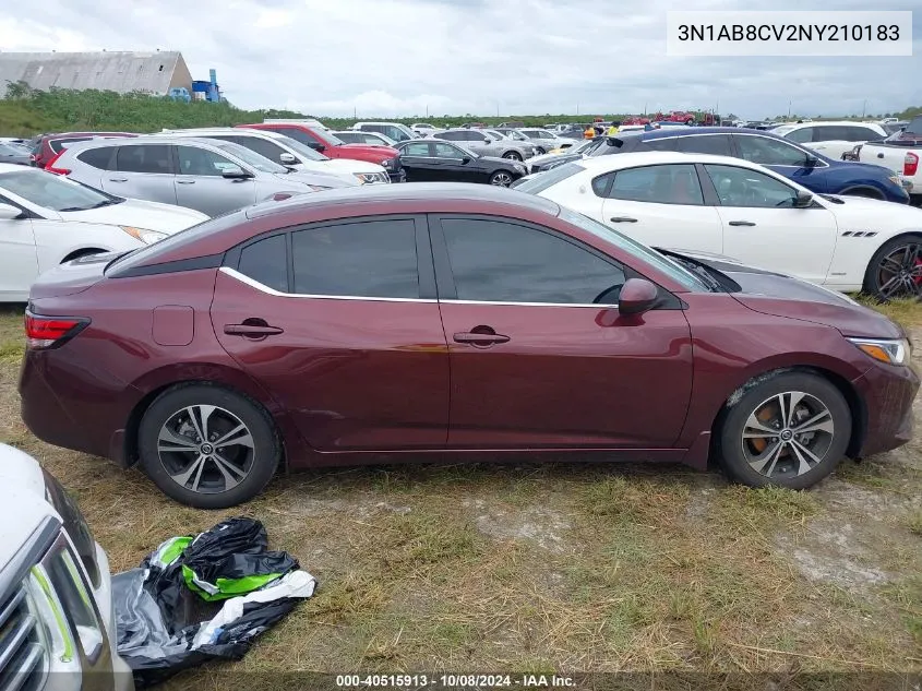 2022 Nissan Sentra Sv VIN: 3N1AB8CV2NY210183 Lot: 40515913