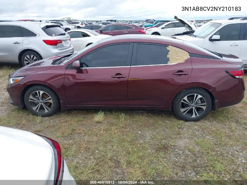 2022 Nissan Sentra Sv VIN: 3N1AB8CV2NY210183 Lot: 40515913