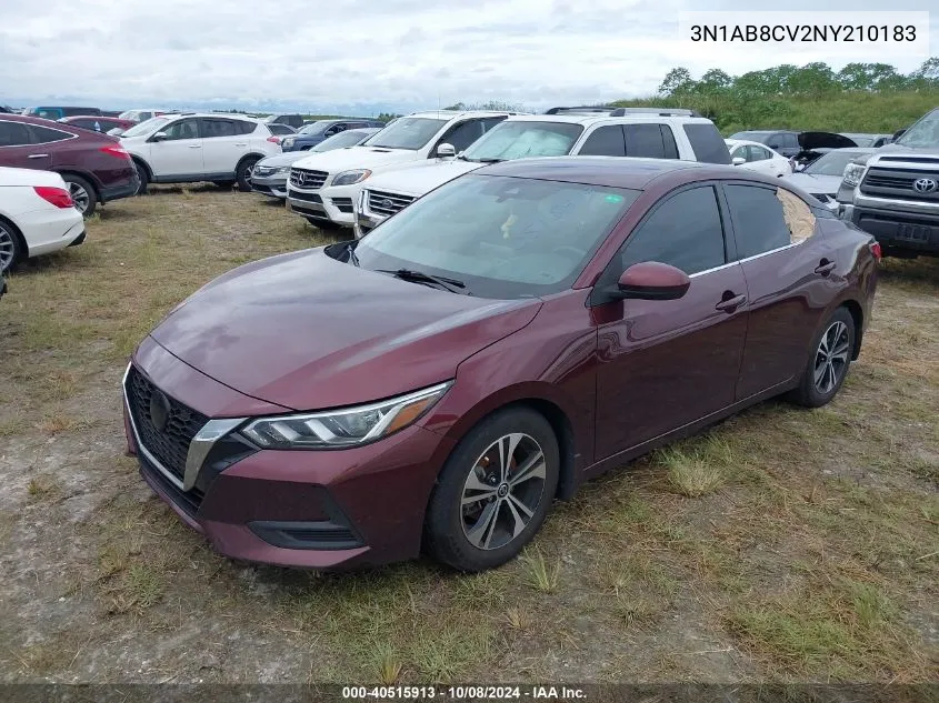 2022 Nissan Sentra Sv VIN: 3N1AB8CV2NY210183 Lot: 40515913