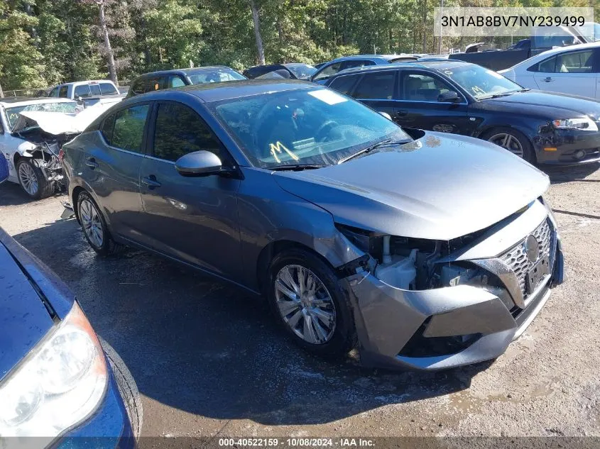 2022 Nissan Sentra S Xtronic Cvt VIN: 3N1AB8BV7NY239499 Lot: 40522159