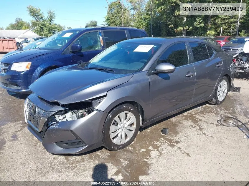 2022 Nissan Sentra S Xtronic Cvt VIN: 3N1AB8BV7NY239499 Lot: 40522159