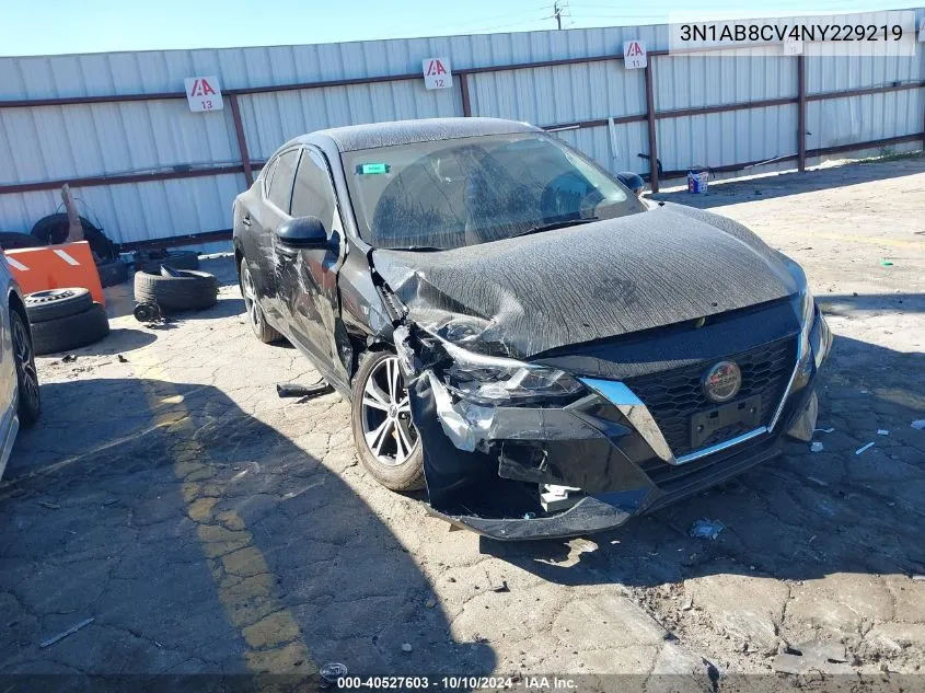 2022 Nissan Sentra Sv Xtronic Cvt VIN: 3N1AB8CV4NY229219 Lot: 40527603