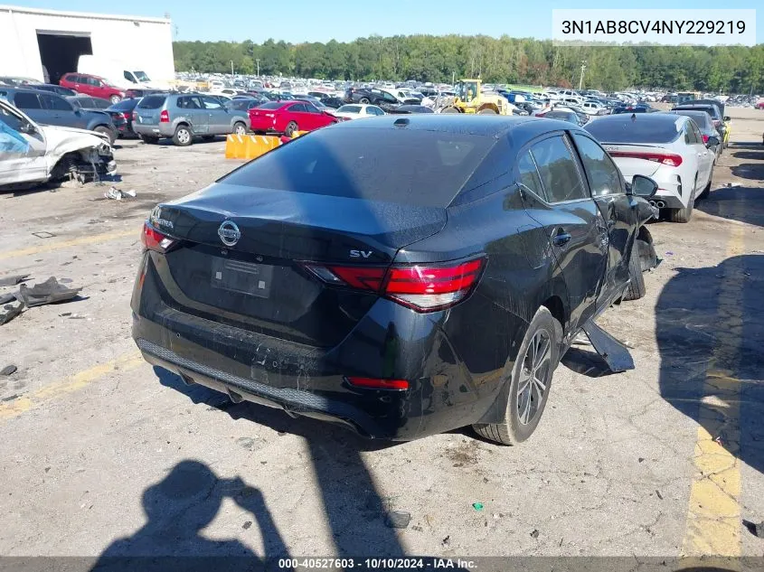 2022 Nissan Sentra Sv Xtronic Cvt VIN: 3N1AB8CV4NY229219 Lot: 40527603