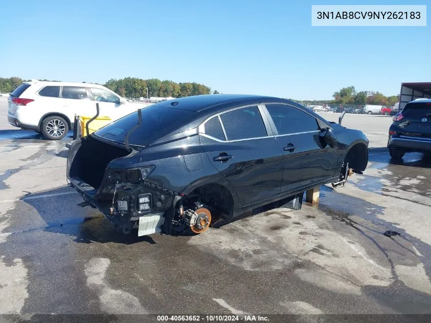 2022 Nissan Sentra Sv Xtronic Cvt VIN: 3N1AB8CV9NY262183 Lot: 40563652