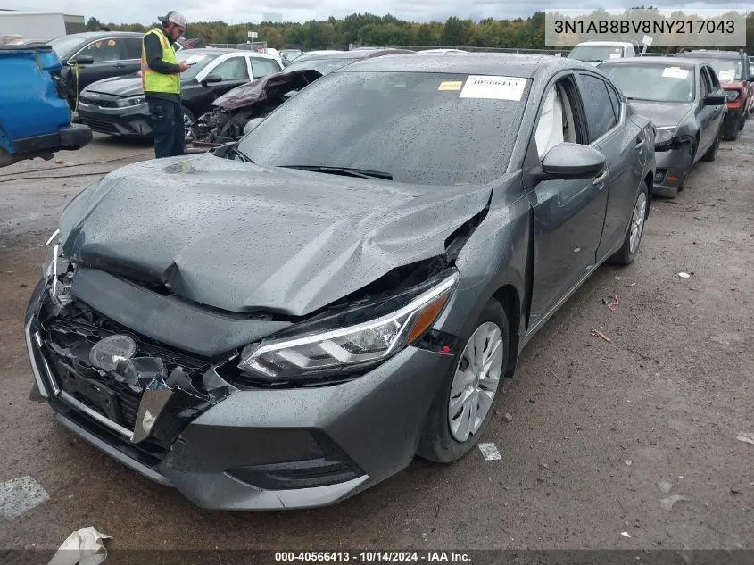 2022 Nissan Sentra S Xtronic Cvt VIN: 3N1AB8BV8NY217043 Lot: 40566413