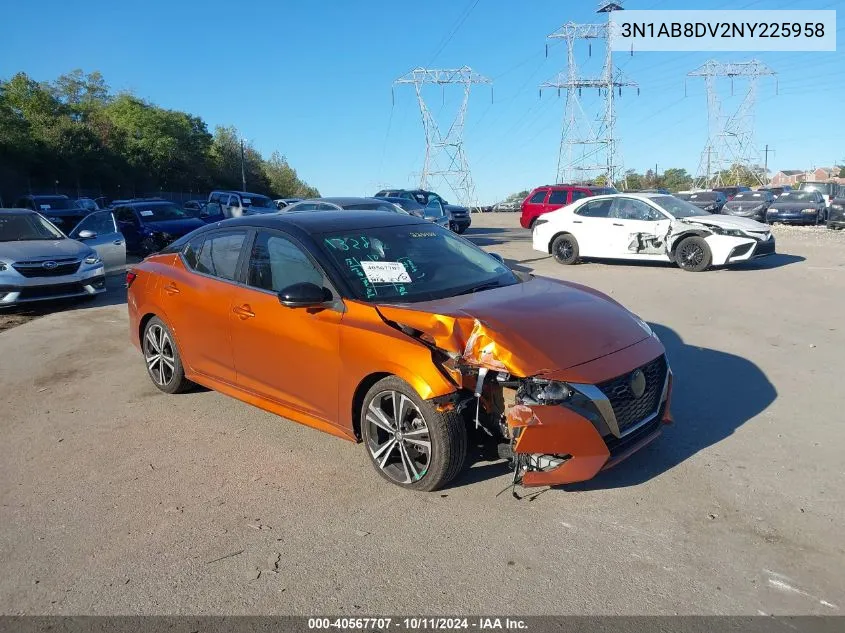 2022 Nissan Sentra Sr Xtronic Cvt VIN: 3N1AB8DV2NY225958 Lot: 40567707