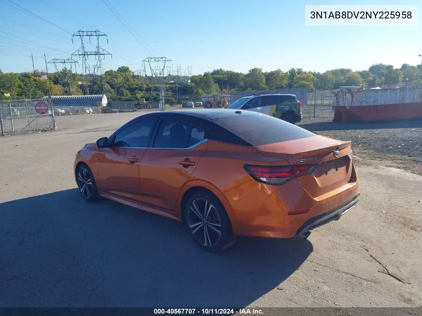 2022 Nissan Sentra Sr Xtronic Cvt VIN: 3N1AB8DV2NY225958 Lot: 40567707