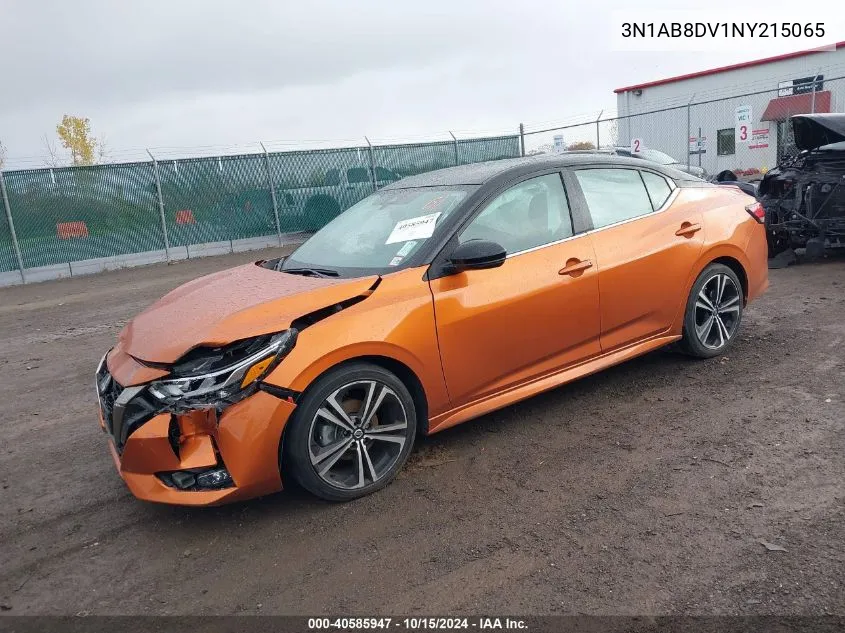 2022 Nissan Sentra Sr Xtronic Cvt VIN: 3N1AB8DV1NY215065 Lot: 40585947