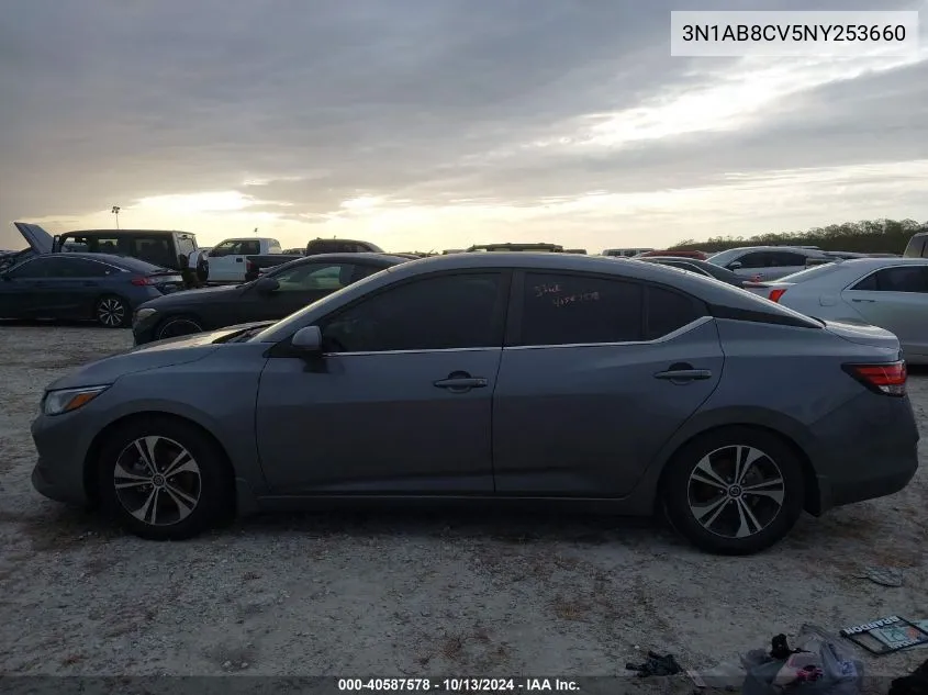 2022 Nissan Sentra Sv VIN: 3N1AB8CV5NY253660 Lot: 40587578