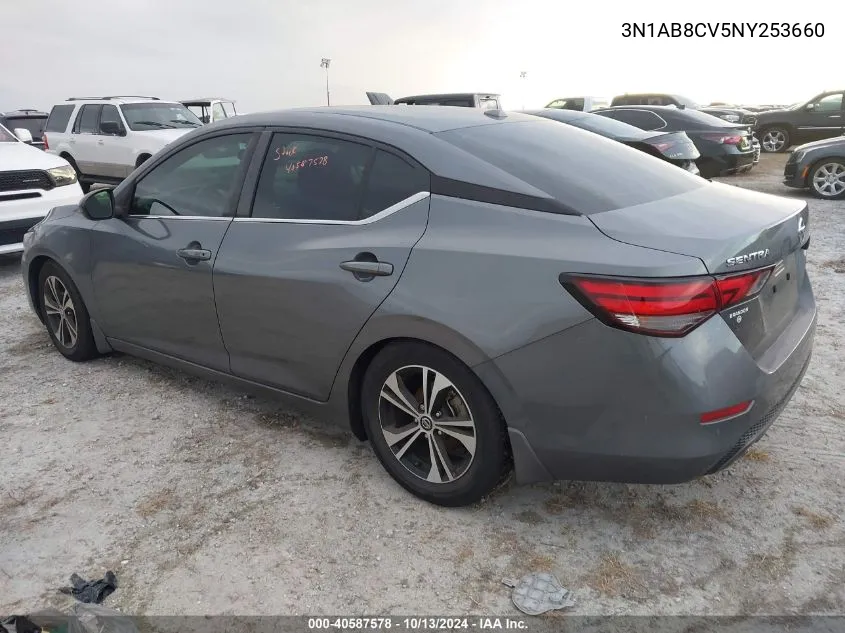 2022 Nissan Sentra Sv VIN: 3N1AB8CV5NY253660 Lot: 40587578