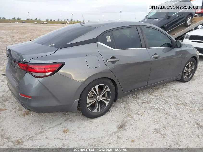 2022 Nissan Sentra Sv VIN: 3N1AB8CV5NY253660 Lot: 40587578