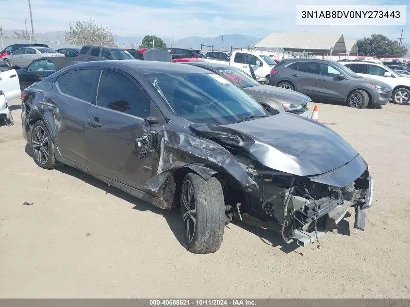 2022 Nissan Sentra Sr Xtronic Cvt VIN: 3N1AB8DV0NY273443 Lot: 40588521