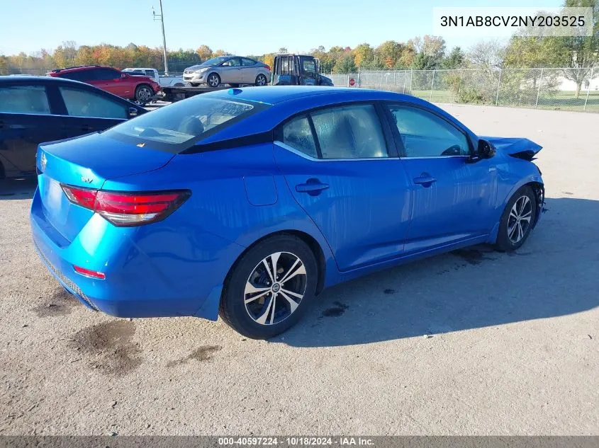 2022 Nissan Sentra Sv Xtronic Cvt VIN: 3N1AB8CV2NY203525 Lot: 40597224