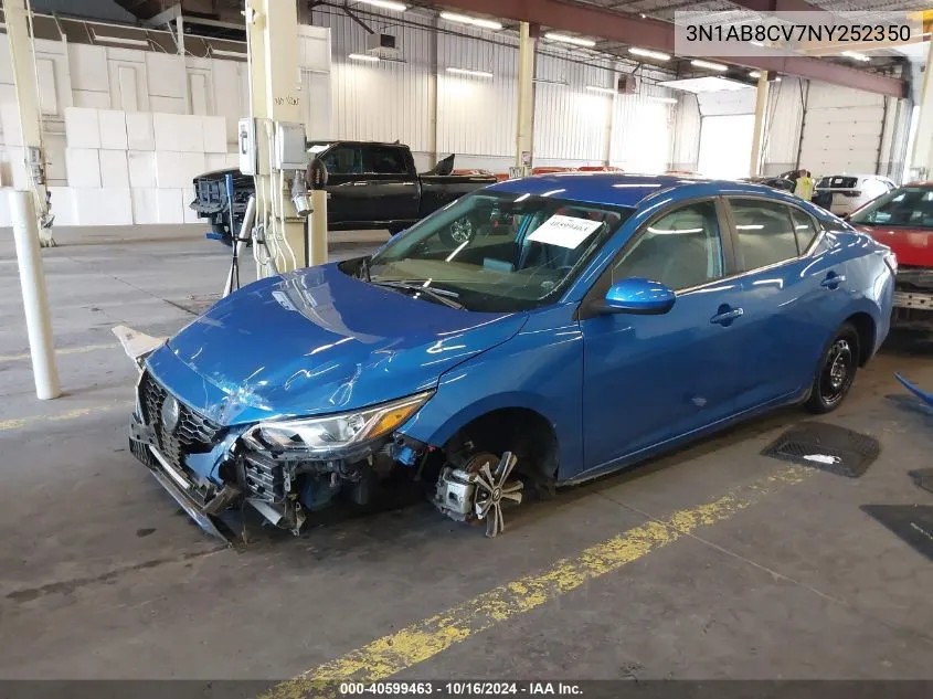 2022 Nissan Sentra Sv Xtronic Cvt VIN: 3N1AB8CV7NY252350 Lot: 40599463