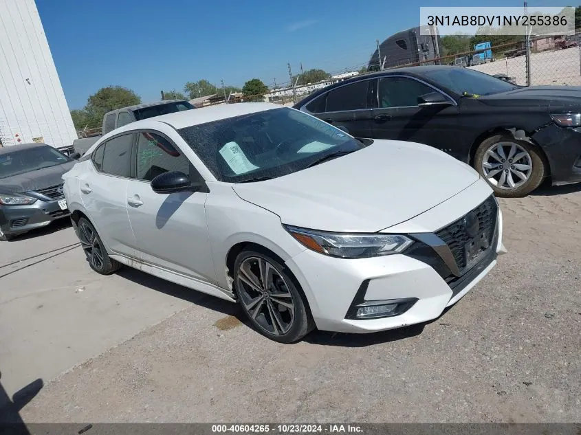 2022 Nissan Sentra Sr Xtronic Cvt VIN: 3N1AB8DV1NY255386 Lot: 40604265