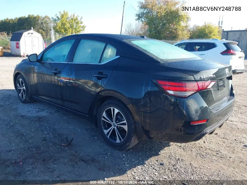 2022 Nissan Sentra Sv Xtronic Cvt VIN: 3N1AB8CV6NY248788 Lot: 40607132