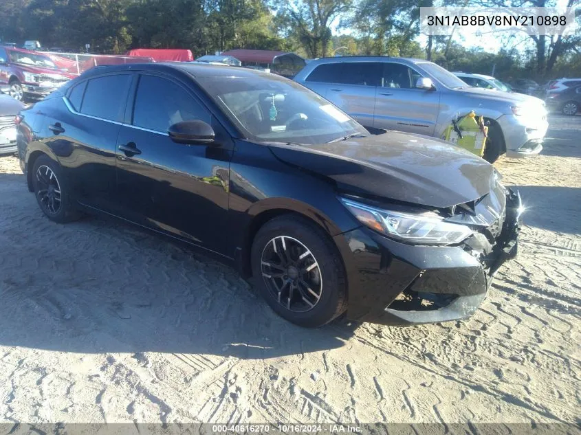 2022 Nissan Sentra S Xtronic Cvt VIN: 3N1AB8BV8NY210898 Lot: 40616270