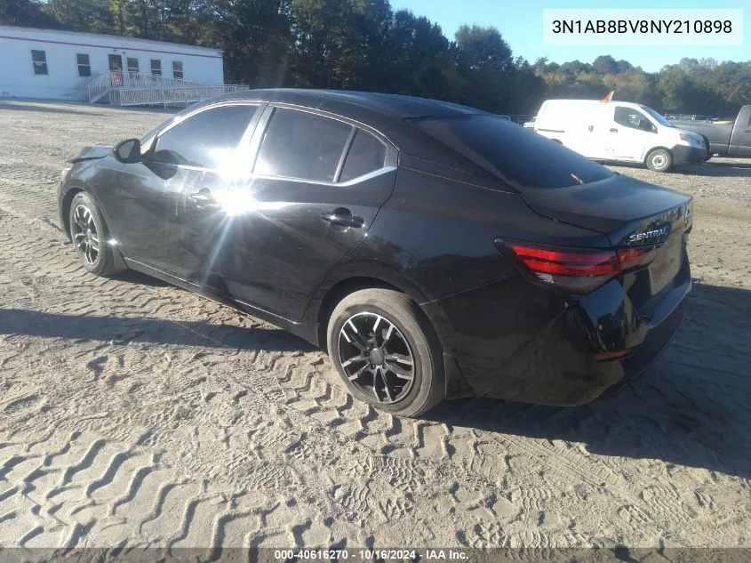 2022 Nissan Sentra S Xtronic Cvt VIN: 3N1AB8BV8NY210898 Lot: 40616270