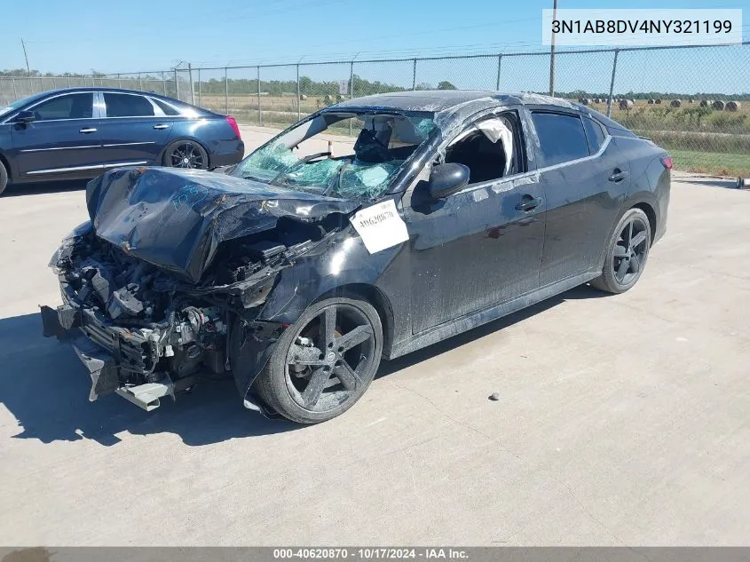 2022 Nissan Sentra Sr Xtronic Cvt VIN: 3N1AB8DV4NY321199 Lot: 40620870