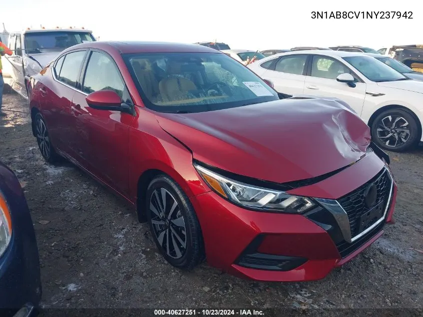 2022 Nissan Sentra Sv Xtronic Cvt VIN: 3N1AB8CV1NY237942 Lot: 40627251