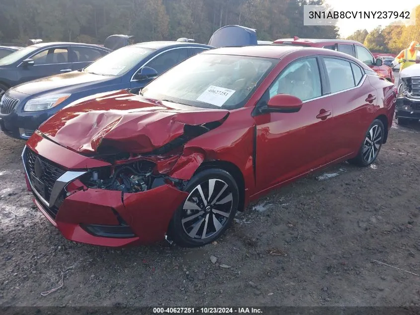 2022 Nissan Sentra Sv Xtronic Cvt VIN: 3N1AB8CV1NY237942 Lot: 40627251