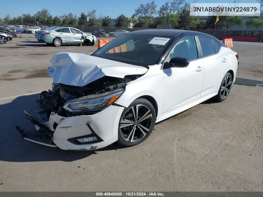 2022 Nissan Sentra Sr VIN: 3N1AB8DV1NY224879 Lot: 40645080