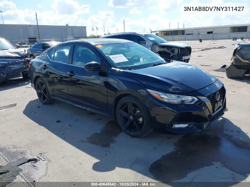 2022 Nissan Sentra Sr Xtronic Cvt VIN: 3N1AB8DV7NY311427 Lot: 40645542