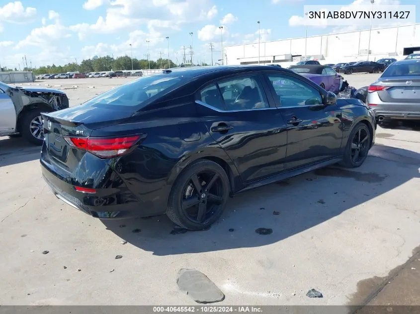 2022 Nissan Sentra Sr Xtronic Cvt VIN: 3N1AB8DV7NY311427 Lot: 40645542