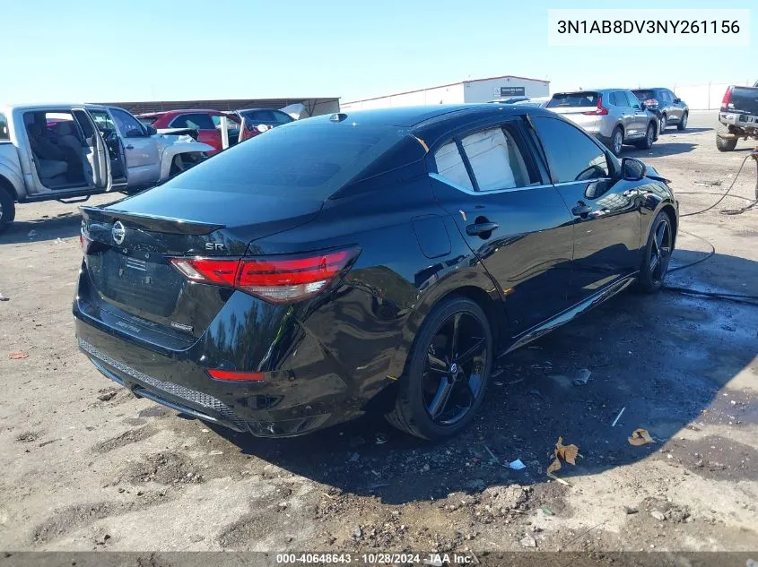 2022 Nissan Sentra Sr Xtronic Cvt VIN: 3N1AB8DV3NY261156 Lot: 40648643