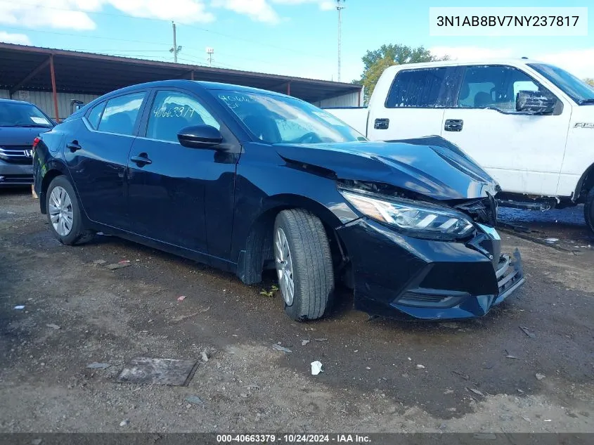 2022 Nissan Sentra S VIN: 3N1AB8BV7NY237817 Lot: 40663379