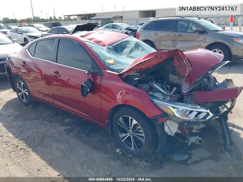 2022 Nissan Sentra Sv Xtronic Cvt VIN: 3N1AB8CV7NY241767 Lot: 40664695