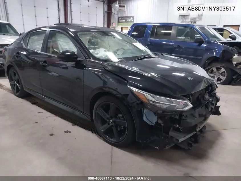 3N1AB8DV1NY303517 2022 Nissan Sentra Sr Xtronic Cvt