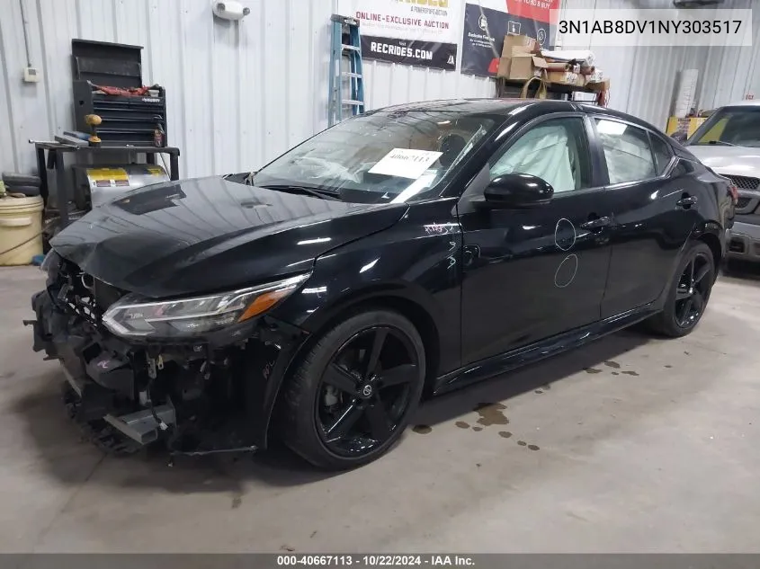 3N1AB8DV1NY303517 2022 Nissan Sentra Sr Xtronic Cvt