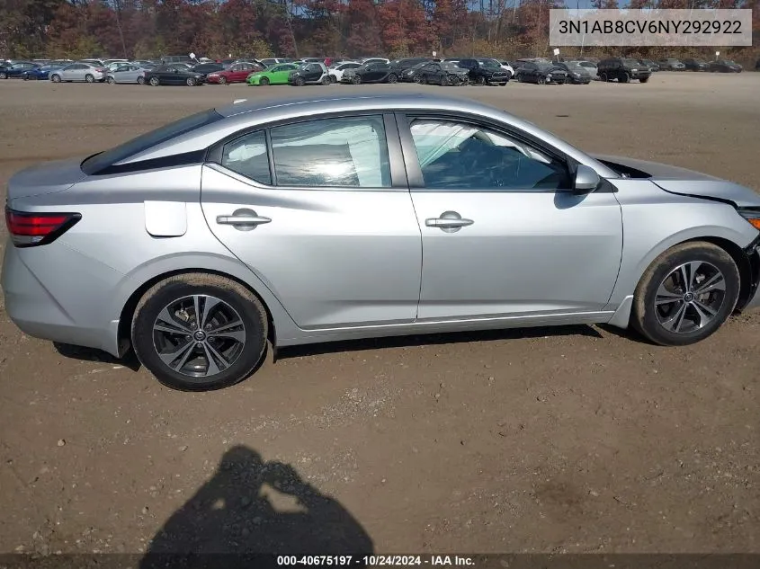 2022 Nissan Sentra Sv VIN: 3N1AB8CV6NY292922 Lot: 40675197