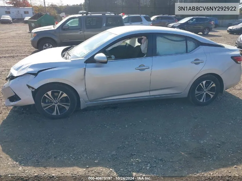 2022 Nissan Sentra Sv VIN: 3N1AB8CV6NY292922 Lot: 40675197