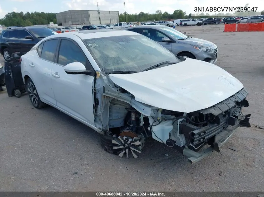 2022 Nissan Sentra Sv Xtronic Cvt VIN: 3N1AB8CV7NY239047 Lot: 40688042