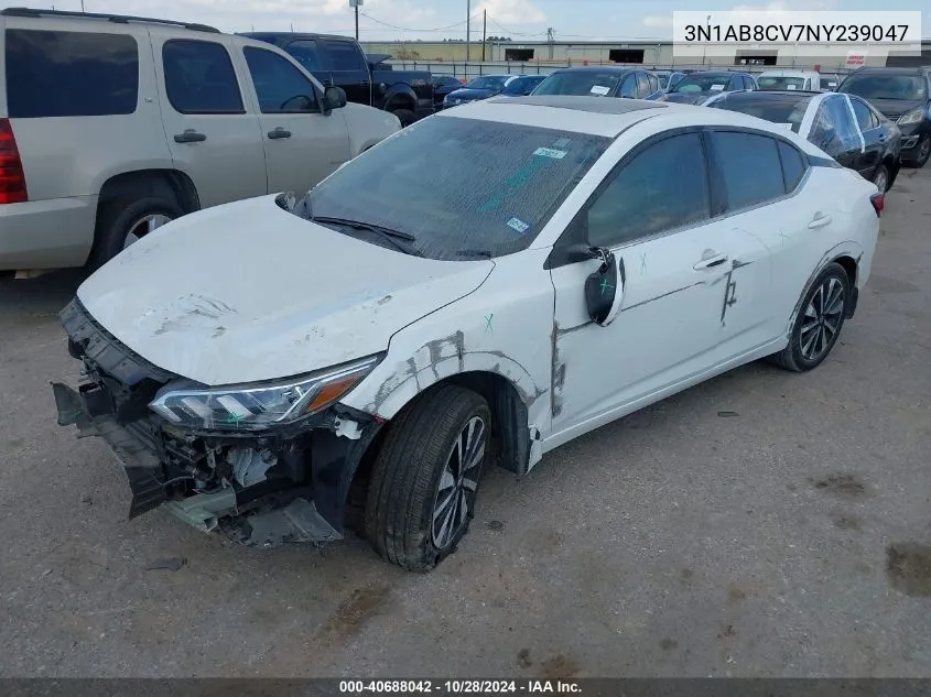 2022 Nissan Sentra Sv Xtronic Cvt VIN: 3N1AB8CV7NY239047 Lot: 40688042