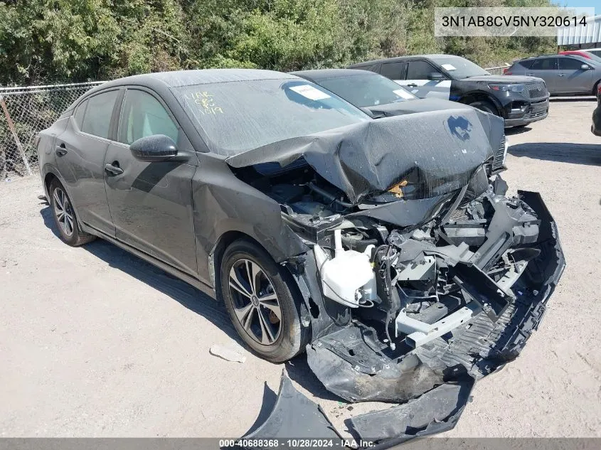 2022 Nissan Sentra Sv Xtronic Cvt VIN: 3N1AB8CV5NY320614 Lot: 40688368