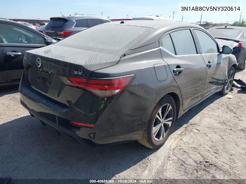 2022 Nissan Sentra Sv Xtronic Cvt VIN: 3N1AB8CV5NY320614 Lot: 40688368