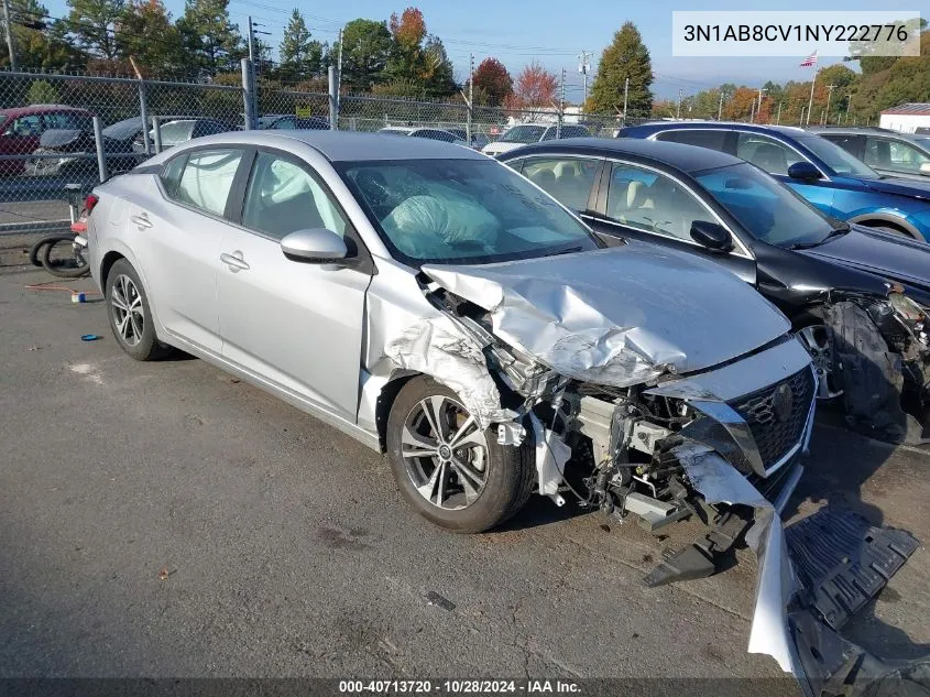 2022 Nissan Sentra Sv Xtronic Cvt VIN: 3N1AB8CV1NY222776 Lot: 40713720