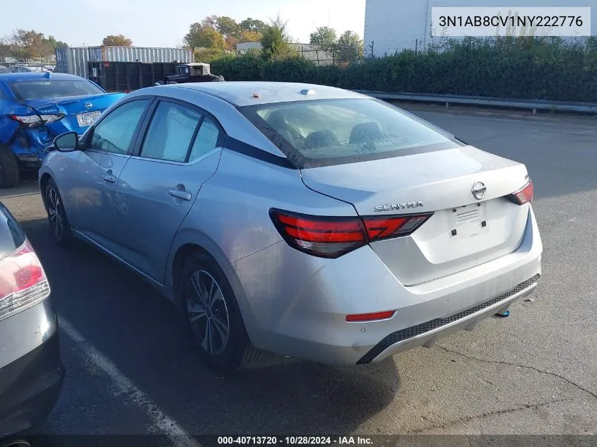 2022 Nissan Sentra Sv Xtronic Cvt VIN: 3N1AB8CV1NY222776 Lot: 40713720