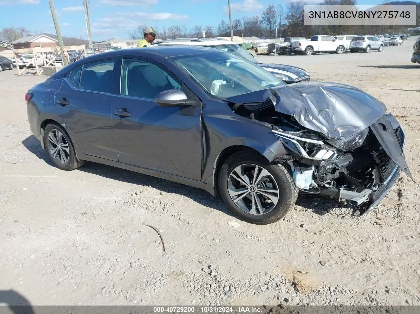 3N1AB8CV8NY275748 2022 Nissan Sentra Sv Xtronic Cvt