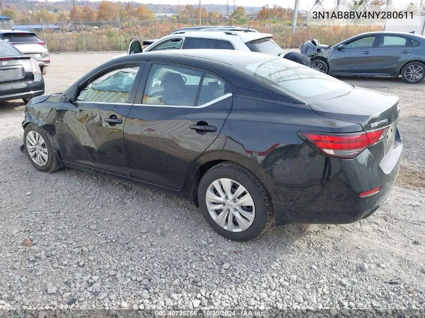 2022 Nissan Sentra S Xtronic Cvt VIN: 3N1AB8BV4NY280611 Lot: 40735766