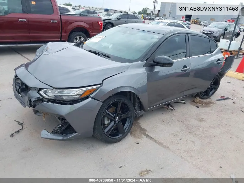 2022 Nissan Sentra Sr Xtronic Cvt VIN: 3N1AB8DVXNY311468 Lot: 40739850